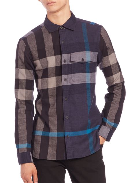 collare burberry|burberry flannel shirt men's.